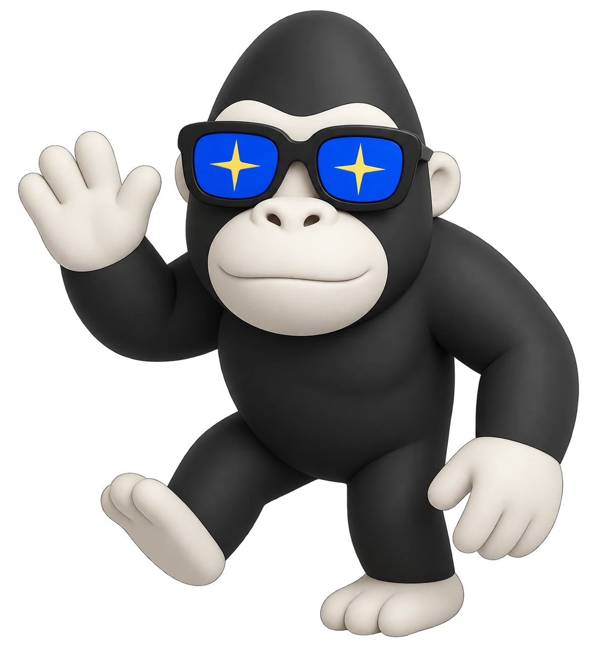 Giorgio’s monkey mascot waving hello